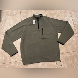 Timberland Olive Green Half-Zip Sweater with Black Trim
